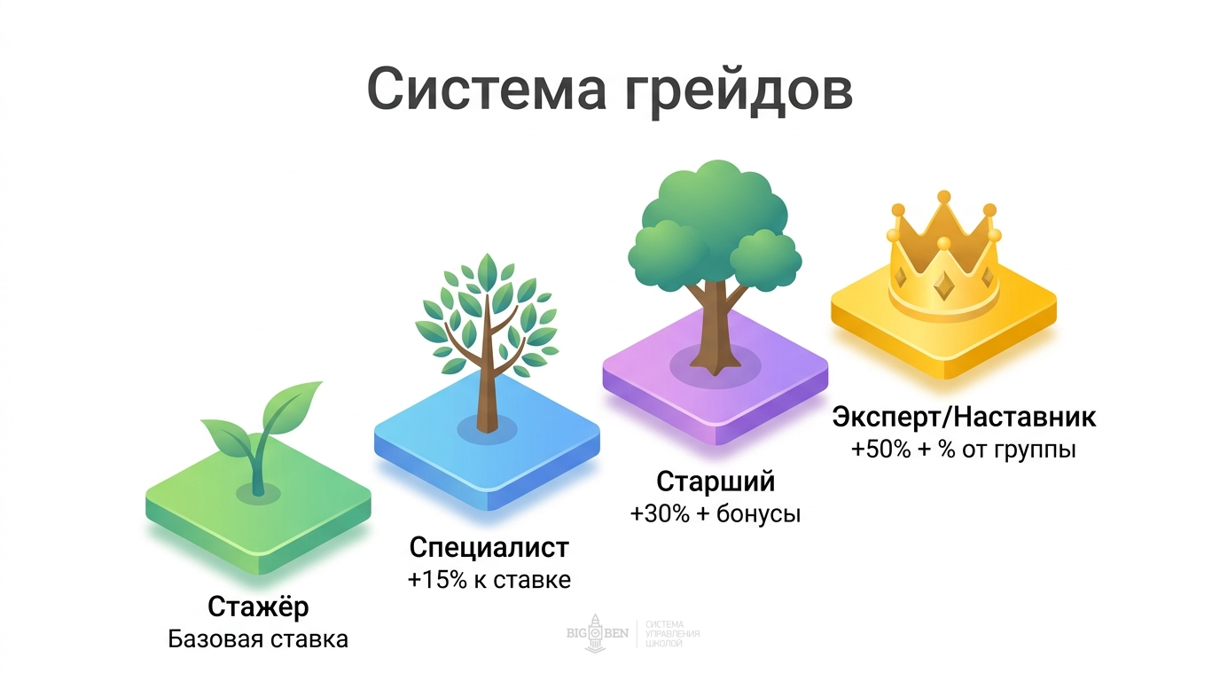 Система грейдов для преподавателей языковой школы