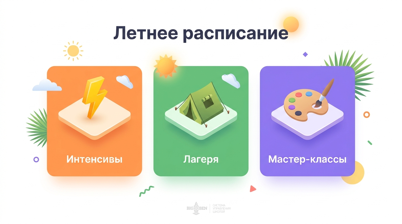 Летнее расписание: интенсивы, лагеря, мастер-классы
