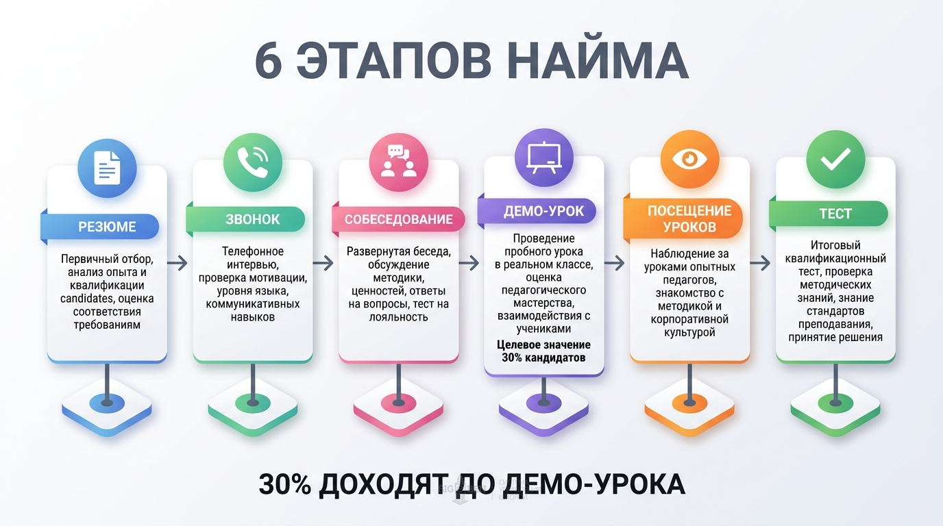 6 этапов найма педагога: от резюме до теста