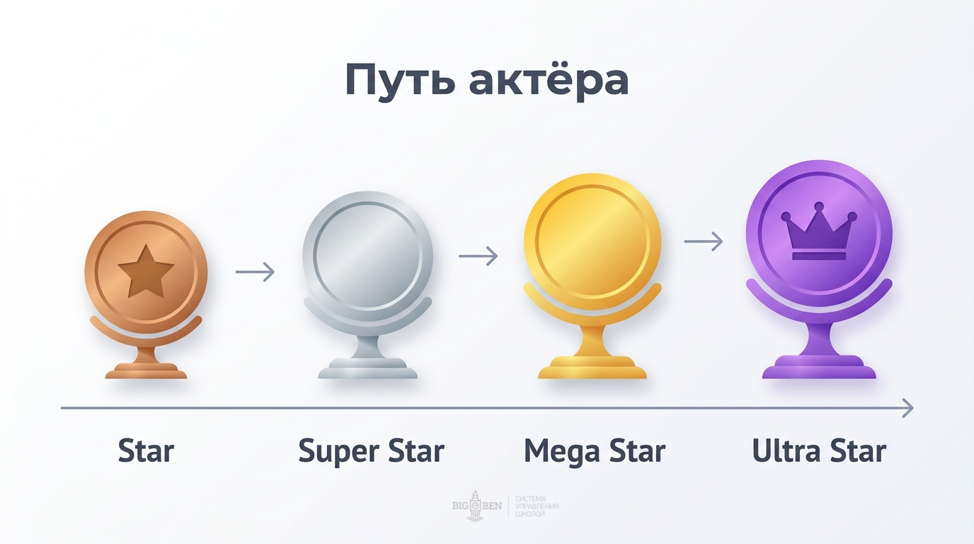 Система медалей английского театра: Star, Super Star, Mega Star, Ultra Star — путь актёра