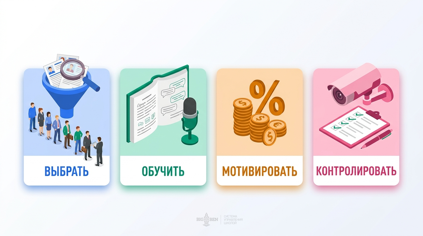 4 этапа создания эффективного администратора: выбрать, обучить, мотивировать, контролировать