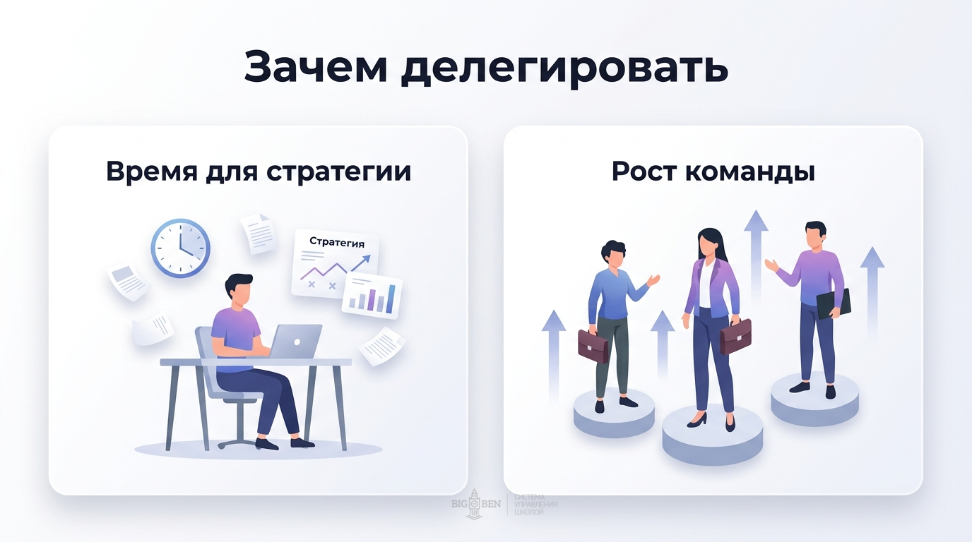 Две причины делегирования: стратегия и рост команды