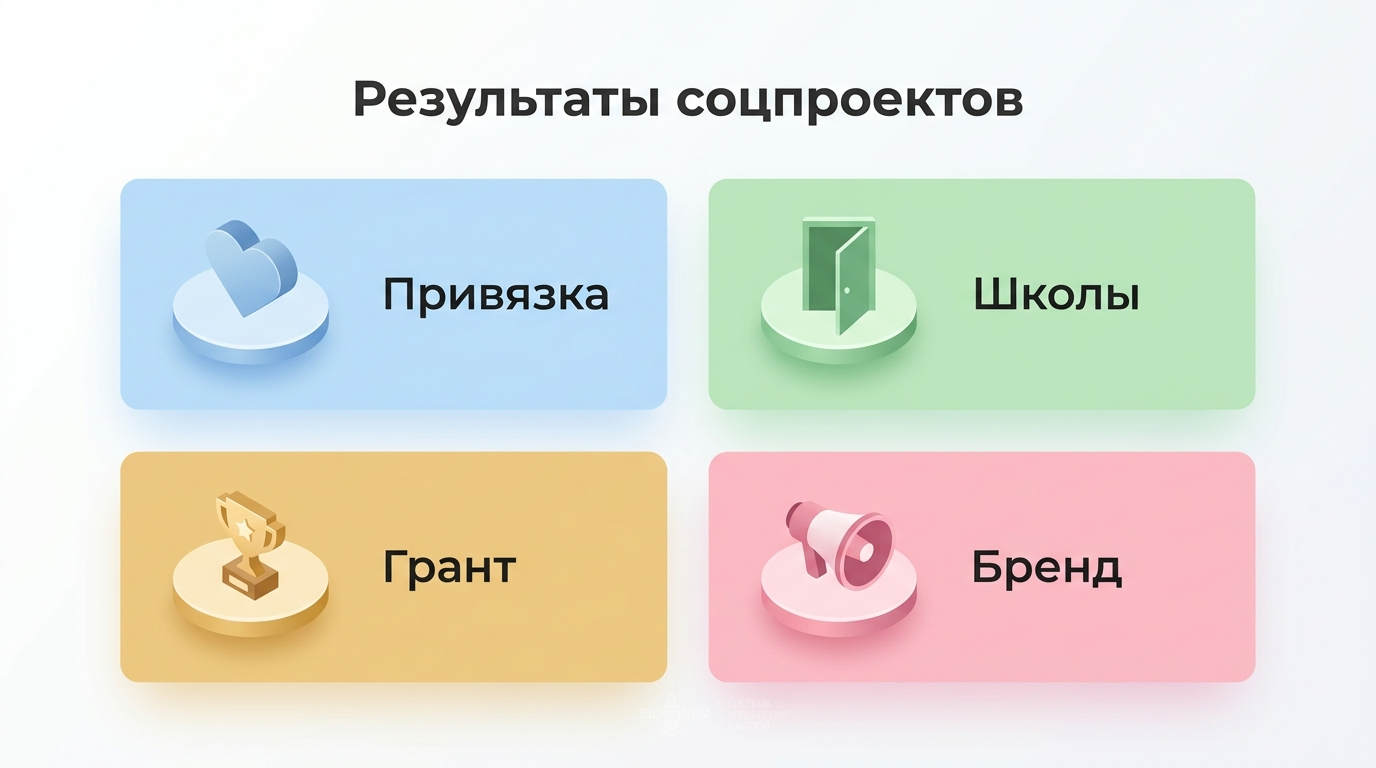 Результаты социальных проектов в языковой школе: эмоциональная привязка, доступ в школы, грант, узнаваемость бренда