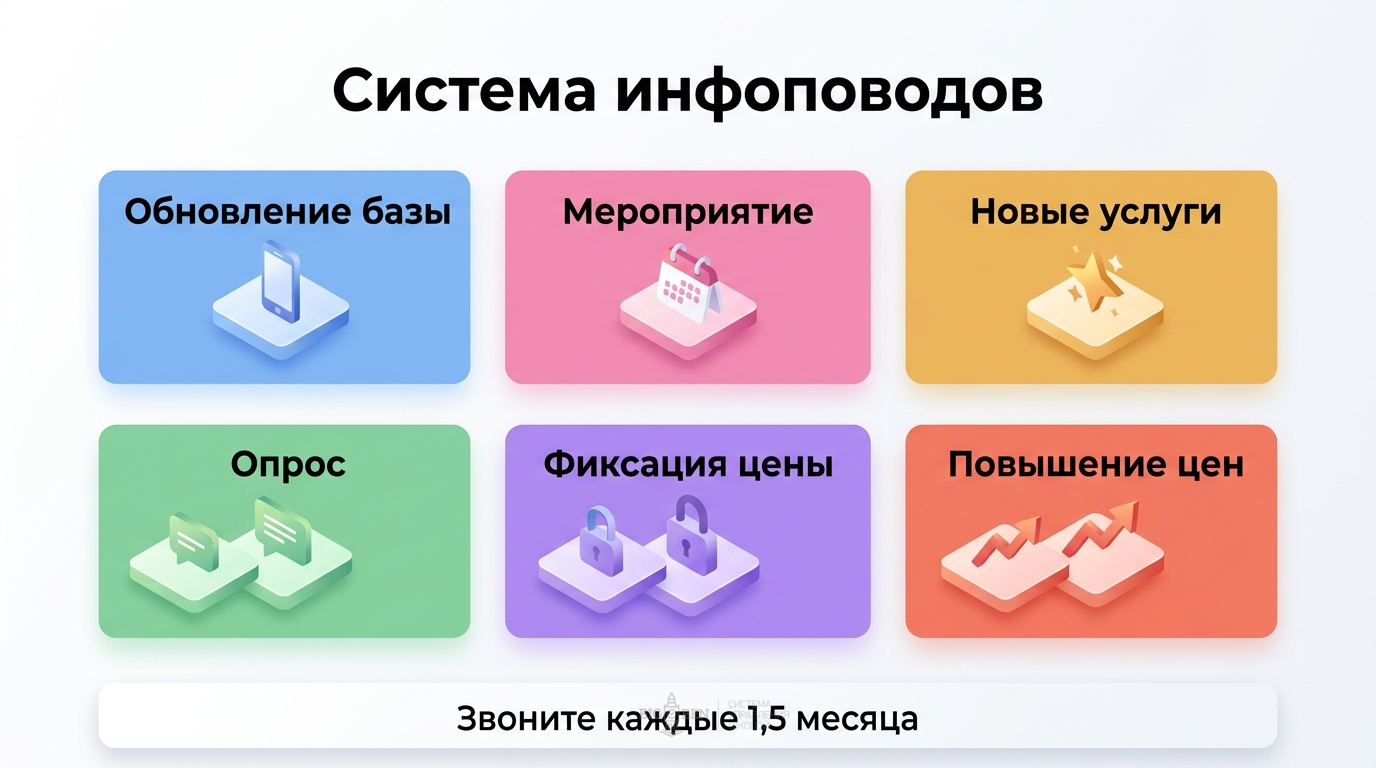 Система инфоповодов для звонков клиентам языковой школы: банк шаблонов, CRM-данные, обучение администраторов