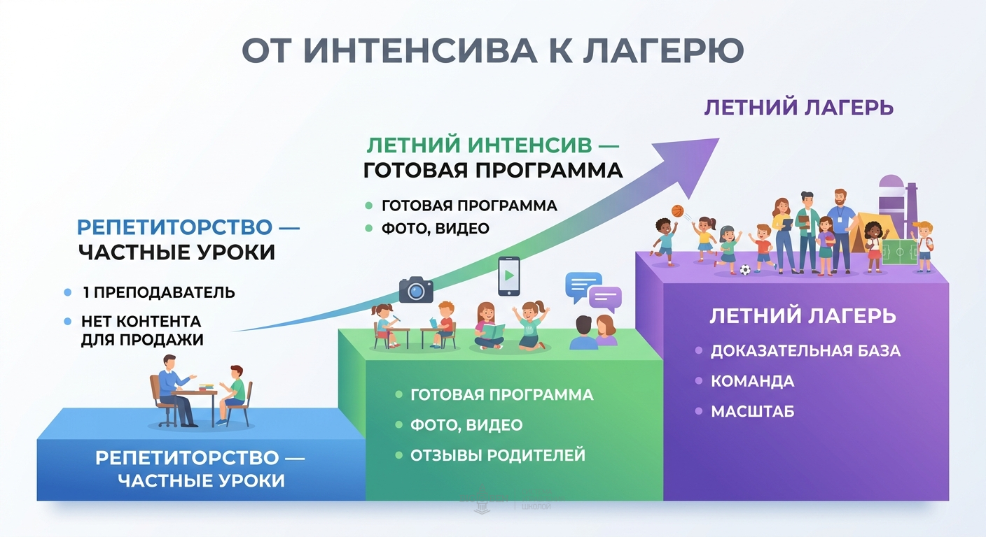 Ступенчатый рост: от репетиторства к интенсиву и летнему лагерю — этапы развития летних программ в школе