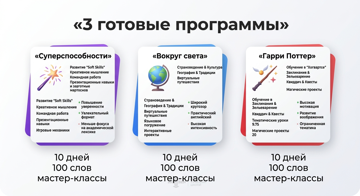 3 готовые тематические программы для летней площадки: Суперспособности, Вокруг света, Гарри Поттер