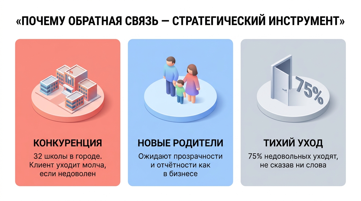 Преподаватель даёт обратную связь родителям после урока в языковой школе