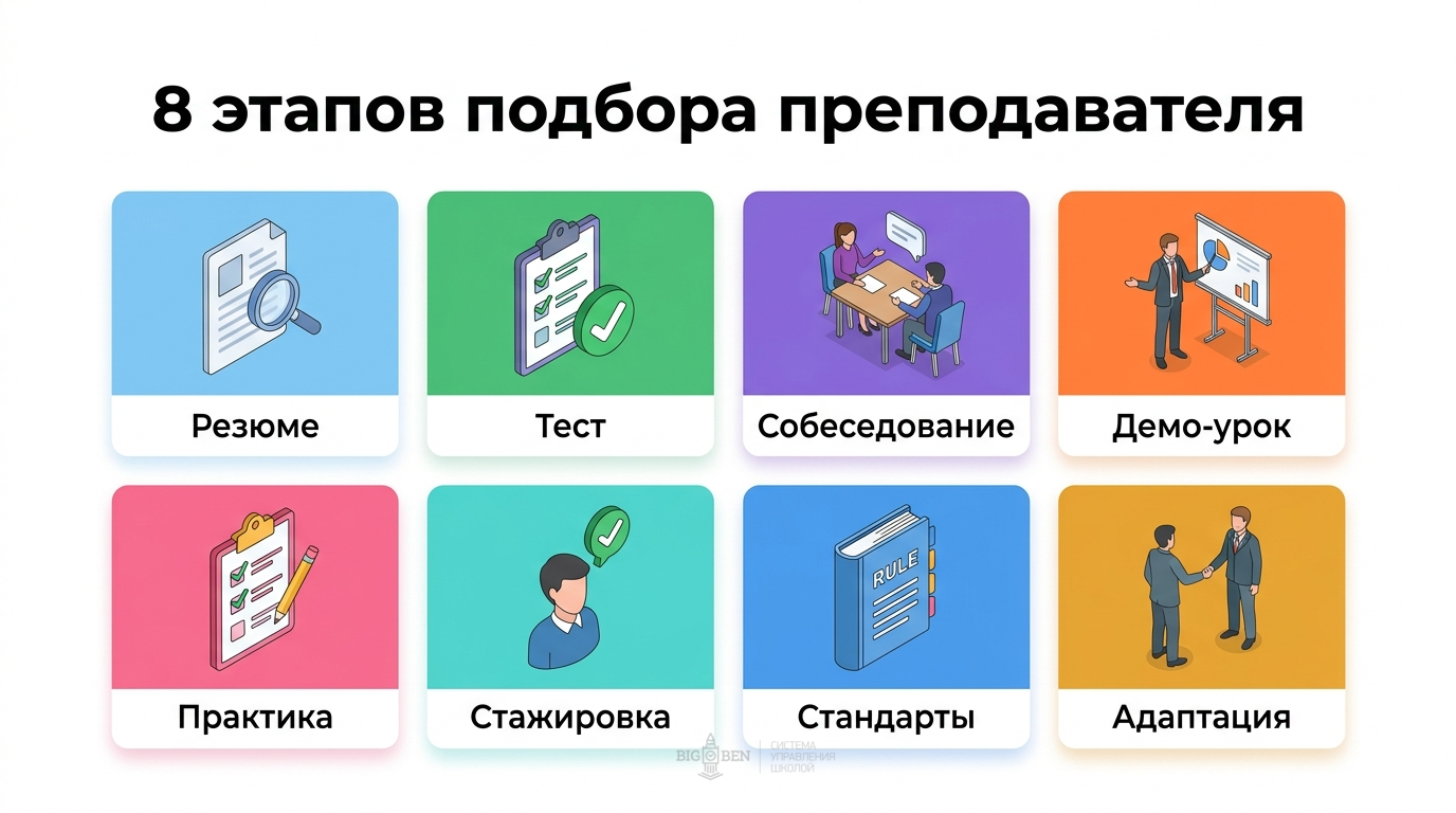 8 этапов подбора преподавателя: от резюме до стажировки