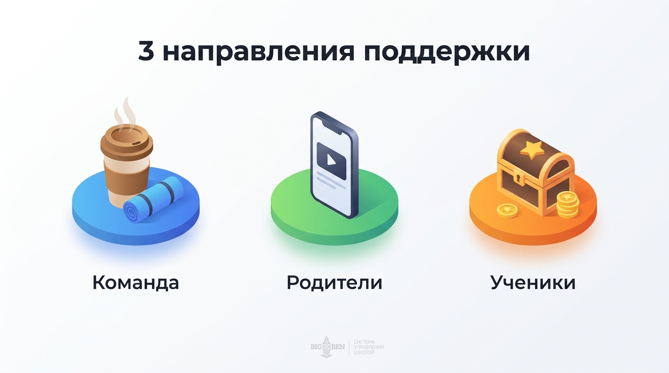 Три направления поддержки в языковой школе: команда, родители, ученики