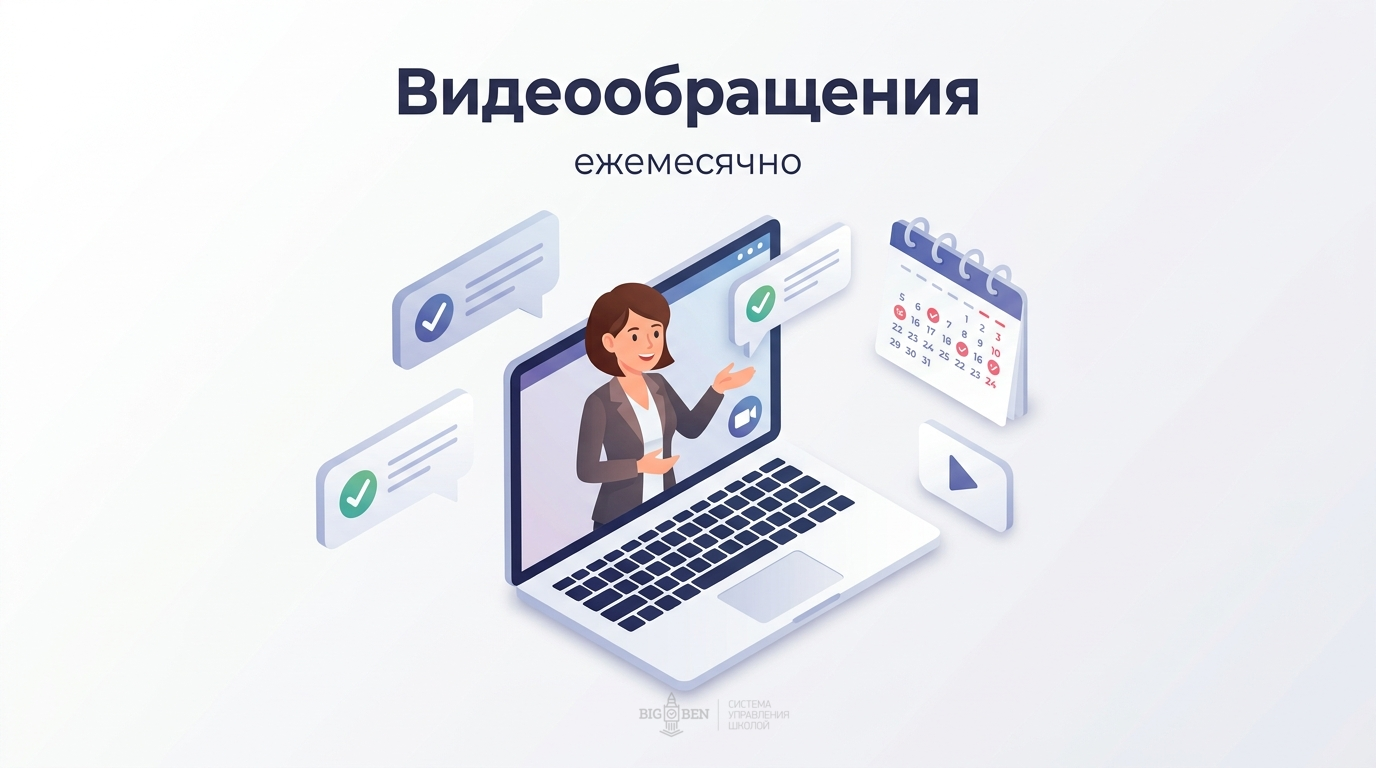 Схема видеообращений руководителя к родителям: итоги месяца, анонсы, поддержка