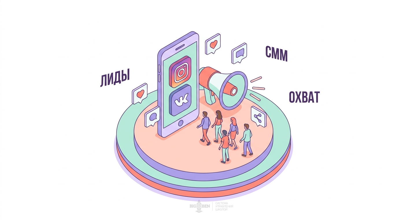Стратегия продвижения языковой школы без рекламного бюджета: масс-фолловинг, хэштеги, интеграция CRM