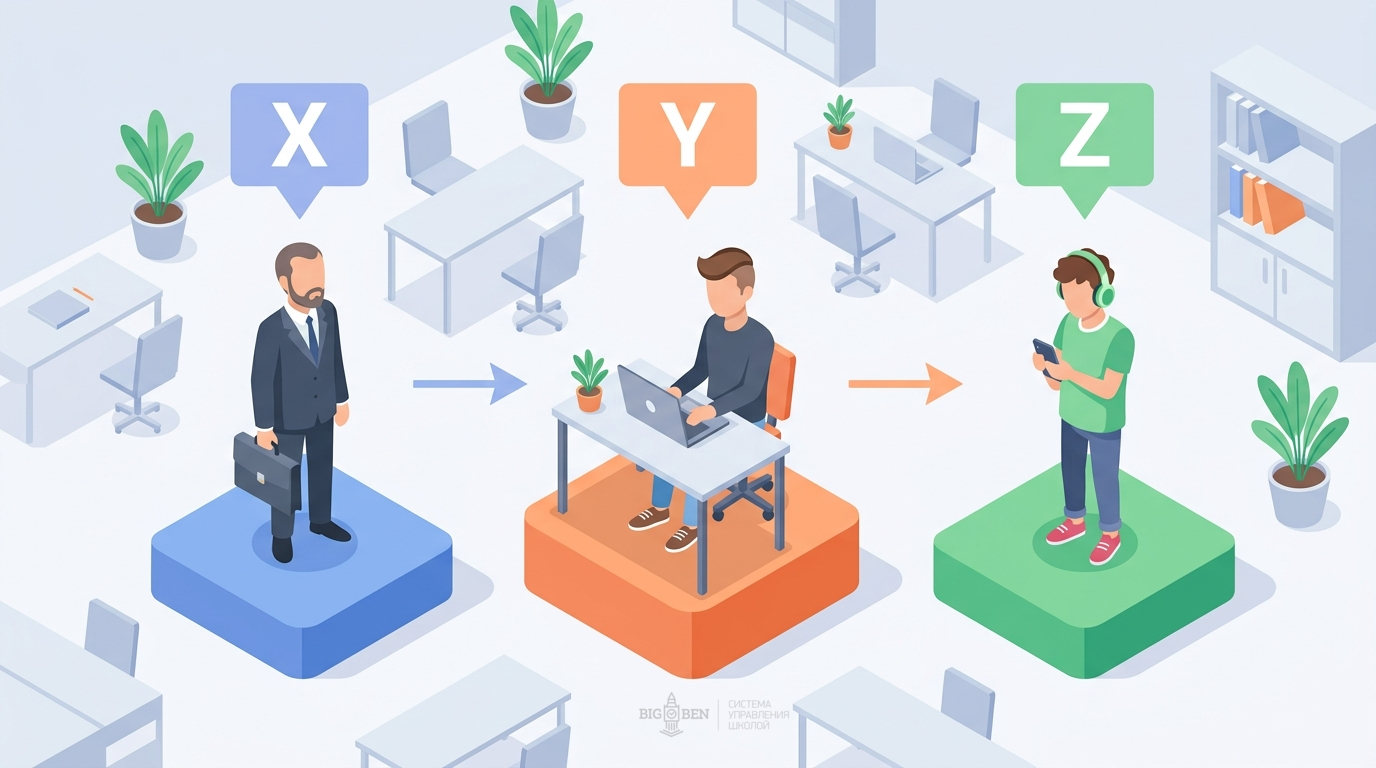 Теория поколений: особенности X, Y и Z в управлении школой