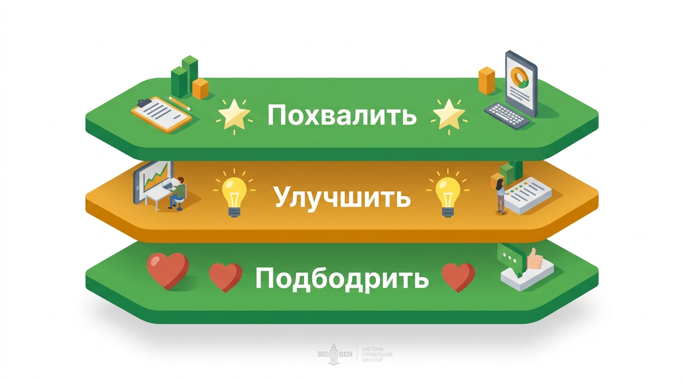 Принцип сэндвича: похвалить, улучшить, подбодрить