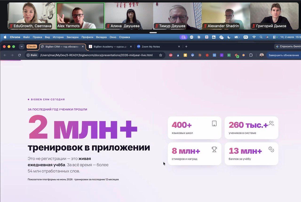 Руководители языковых школ на прямом эфире BigBen CRM
