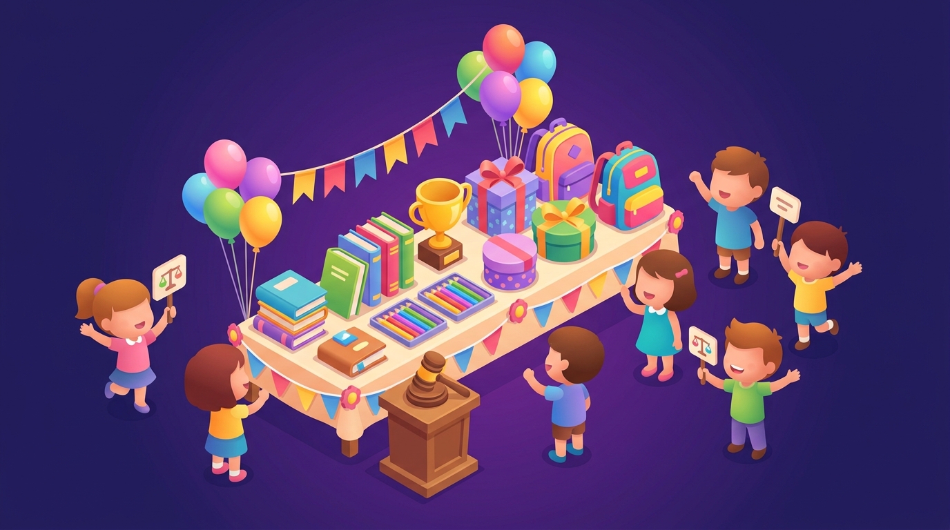 Школьная ярмарка с призами и детьми