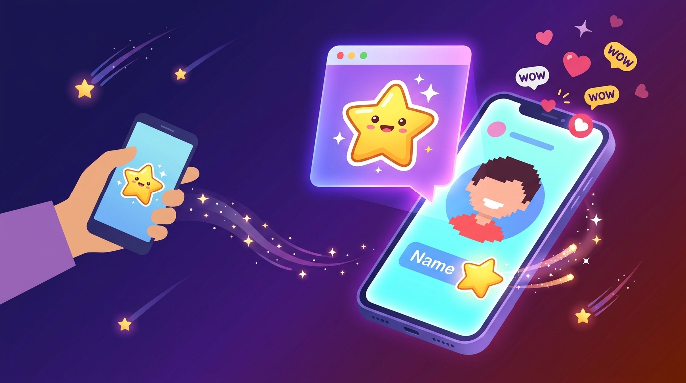 Ребёнок получает стикер и push-уведомление в приложении «Твоя школа»